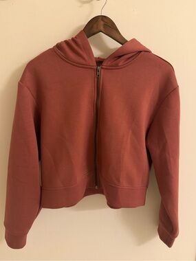 a new day Cropped Zip Hoodie Dusty Rose